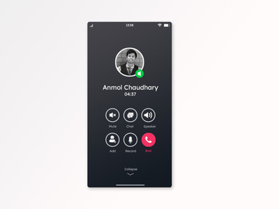 Call UI by Anmol Chaudhary on Dribbble image.