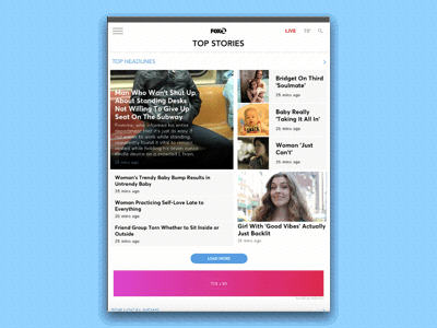 iPad News App app hamburger menu interaction ipad modular native news news app