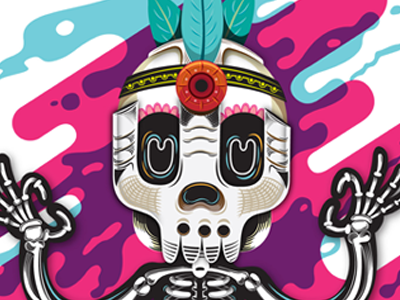 Máscara Calavera color illustrator mask metzican méxico skull vector