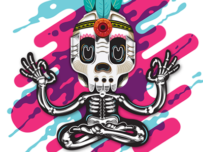 Máscara Calavera color illustrator mask metzican méxico skull vector