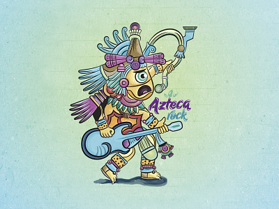 Azteca Rock! azteca illustration metzican quetzalcoatl rock