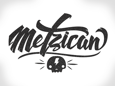 Metzican calavera diseño ilustración lettering metzican méxico