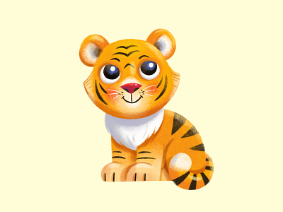 Tiger animal character cute digital illustration illustration tiger