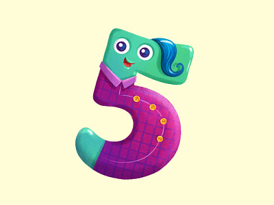 Numeral character cute digital illustration illustration numbers numeral