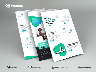 Ocunex website UI design - Ugandan Tech company. graphic design tech company ui web design