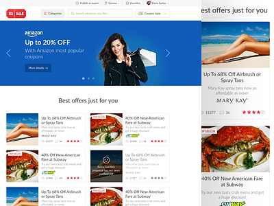 Coupon website design concept