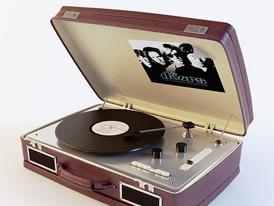 Vintage Vinyl Player Case Design 3d 3ds max design model music player product design vintage vinyl