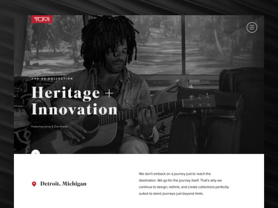 Collection Landing Page ecommerce heritage innovation journey landing page luggage retail travel tumi ui