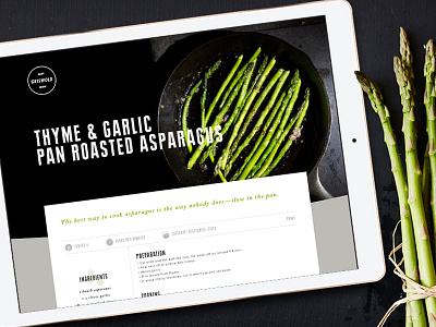 Recipe App app asparagus cooking ipad recipe ui