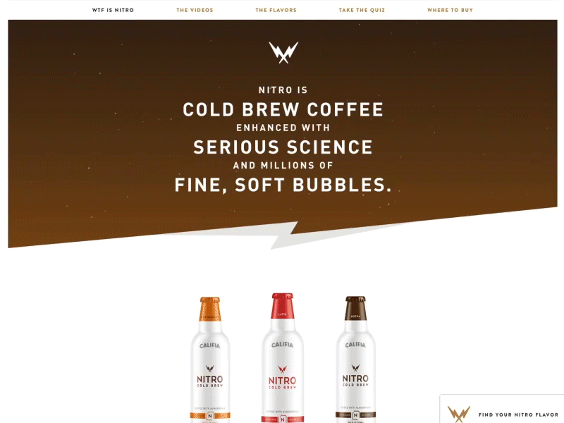 Nitro Landing Page after effects animation bubbles caffeine coffee coldbrew landing page lightning nitro particles ui ux