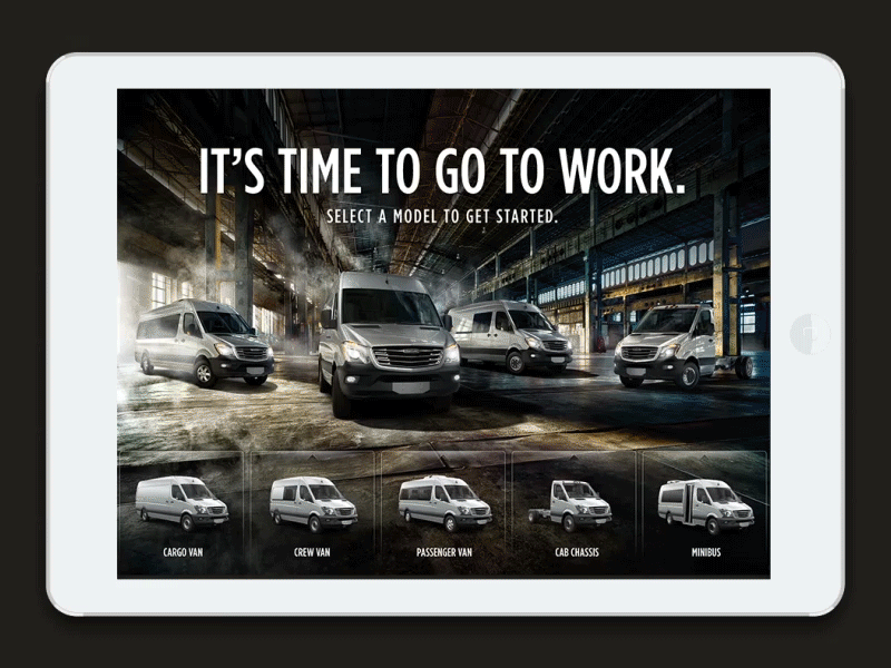 Sprinter Build Animation after effects animation ipad app mercedes sprinter ui van