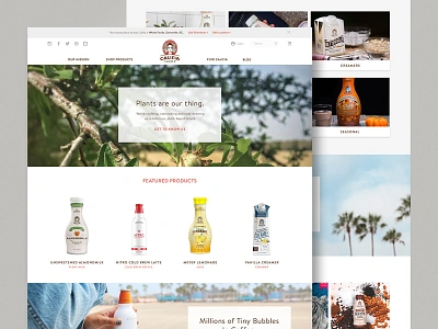 Califia Home Page almond milk califia coffee ecommerce responsive ui ux