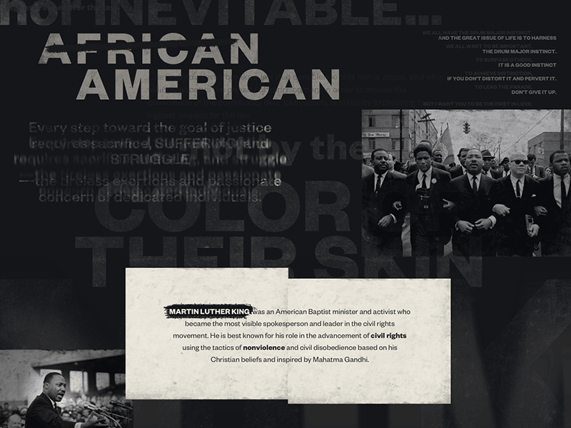 MLK founders grotesk landing page martin luther king mlk mlk50 web design