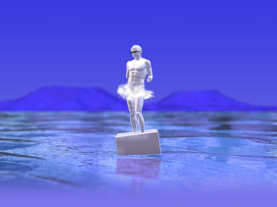 Komodo Dragon OS after effects element3d motion motion design statue vaporwave water windows