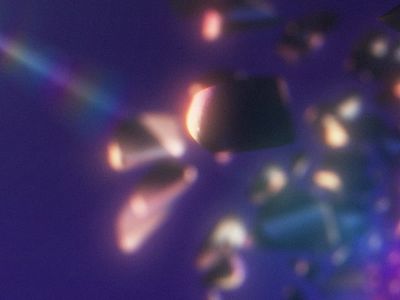 Verom | Shatter 3d after effects break flare floating metallic motion design pieces shatter