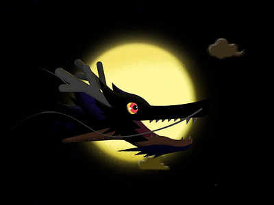Verom | Dragon after effects character animation clouds dragon dragonball moon moonlight motion design shenlong