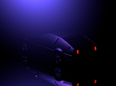 DMC - 001 3d car cinema 4d delorean lighting model purple reflection