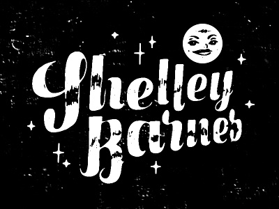 Shelley Barnes – Blue Moon black illustration moon stars typography white