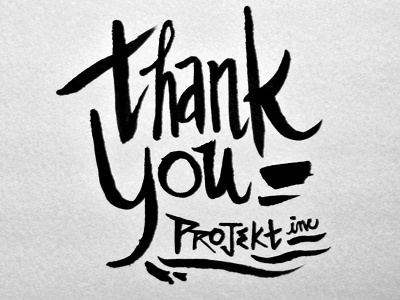 Thank You! ink lettering typography