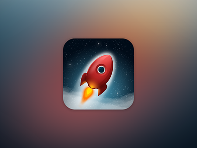Rocket concept 3d flames icon icons ios7 rocket sky space stars