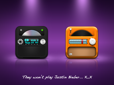 iPhone players app apple black cd cute design gui icon icons iphone itunes kawaii mac orange radio ui vinyl