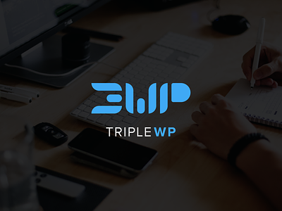 TripleWP // Logo Challenge - Day 3 branding challenge design icon logo logochallenge logocore logodesign minimal monogram tech triplewp typography wordpress