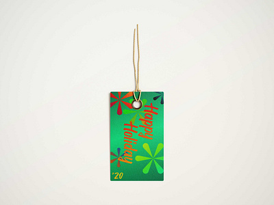 Happy Holida abstact branding card design gift card tag design typography warmup