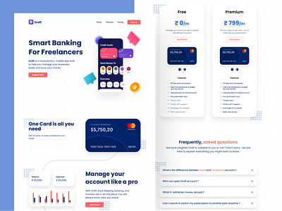 Banking: Landing Page Design figma design landing page web design web designer website design