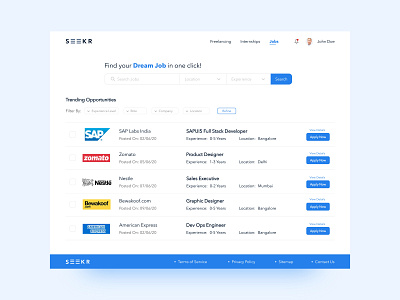 Seekr Job Listing Page