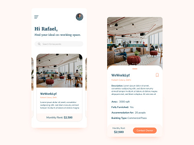 Co-Working Space App Concept