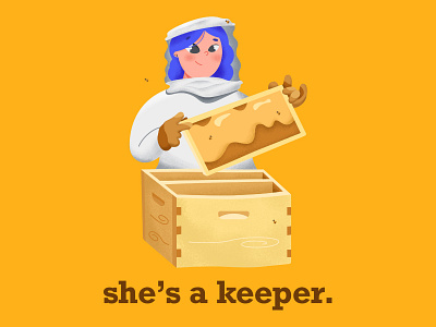 She's a Keeper apiarist bee keeper design digitalart illustration procreate
