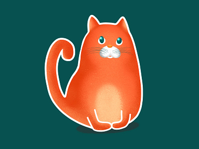 Orange Cat cat digitalart illustration procreate texture