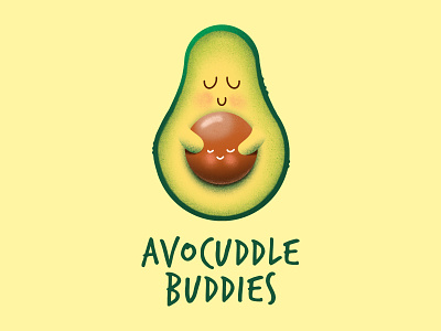 Avocuddle buddies avocado digitalart illustration procreate texture