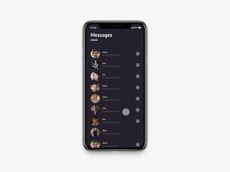 Messenger [minimal dark concept] calling concept dark ui design ios messenger minimal mobile newbie ui ui design voice дизайн концепт мессенджер сообщения