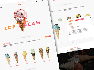 Creamy icecream landing page design ui uxui