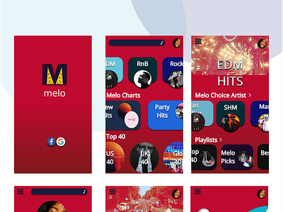 Melo-The Music App app branding flat minimal ui ux