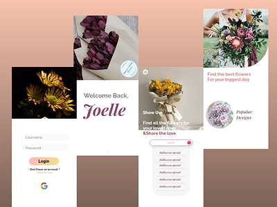 Floral App - UI app brand identity branding flat floral ios minimal mobile ui ux wedding