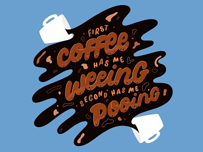 Morning coffee design illustration lettering procreate typography