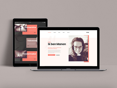 Landing page for a (voice) actress actress adobexd branding grid homepage landing page theatre ui ux voice webdesign website xd