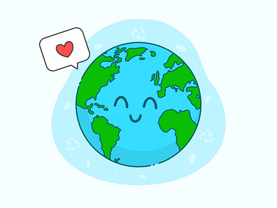 Reduce. Reuse. Recycle. affinity designer cute earth earthday graphic design planet recycle
