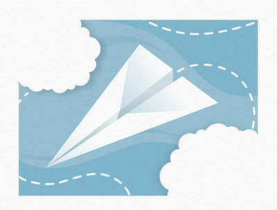 Love At First Flight affinity designer illustration paper airplane procreate vector