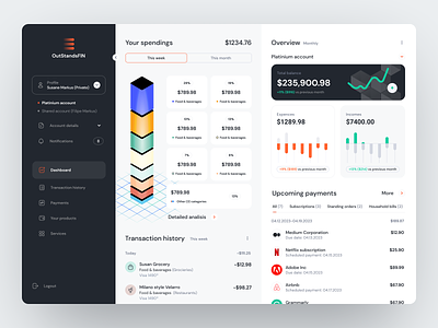 Finance Management Dashboard app finance ui