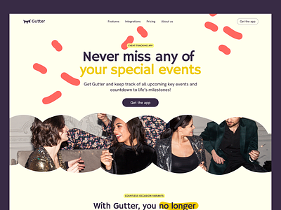 Web design concept for event tracking app uidesign webdesign