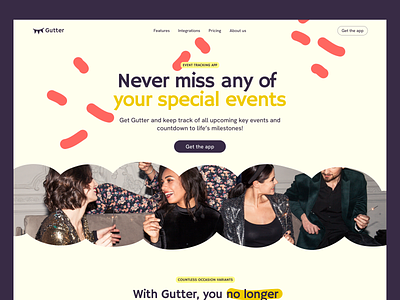 Web design concept for event tracking app