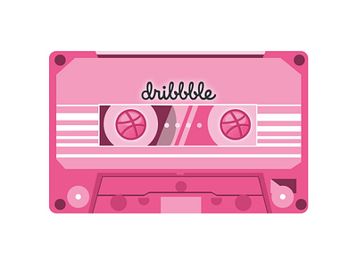 Dribbble tape! adobe cassette tape design dribbble illustration illustrator photoshop pink