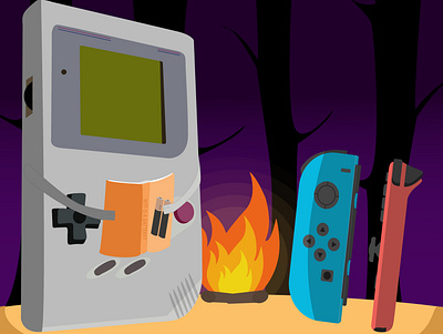 WTF is a battery? adobe battery camp design fire gameboy graphic design illustration illustrator nintendo switch vector