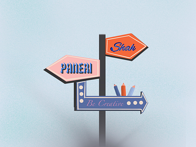 Shah Paneri logo colours creativity graphic designer logo signs town sign