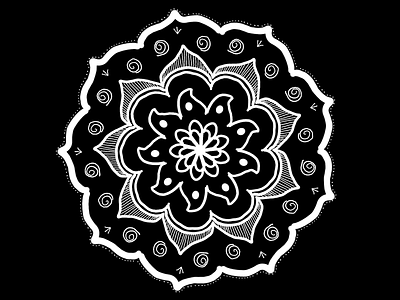 Mandala black and white design mandala