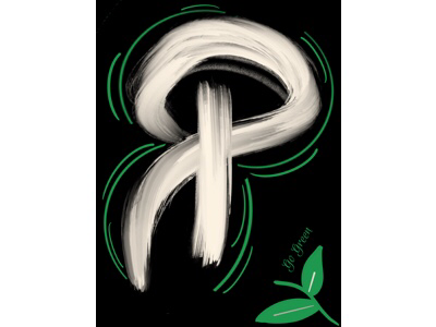 Letter P go green green letter lettering p