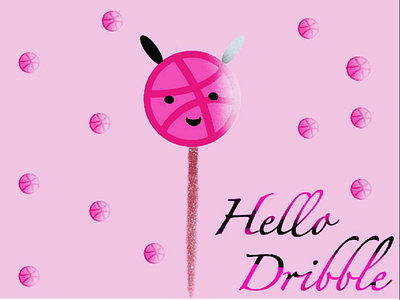 Hello Dribble black doodle dribble dribble logo hello lollipop pink